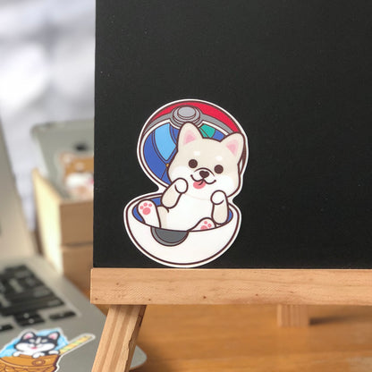 Shiba Stickers-Pokeball 柴犬貼紙-精靈球