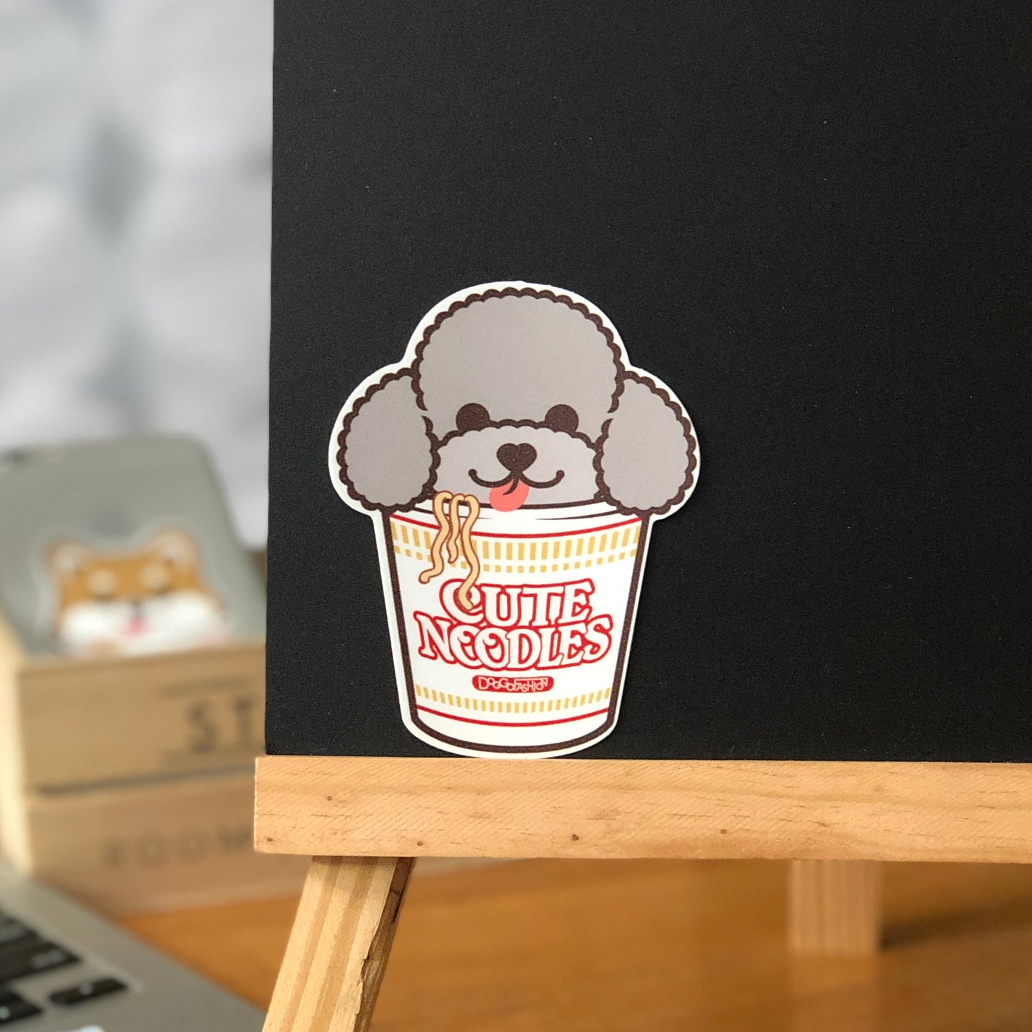 Poodle Stickers-Cup Noodle 貴婦狗貼紙-杯麵