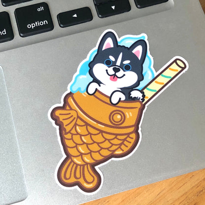 Husky Stickers-Knife 雪橇狗貼紙-咬刀仔