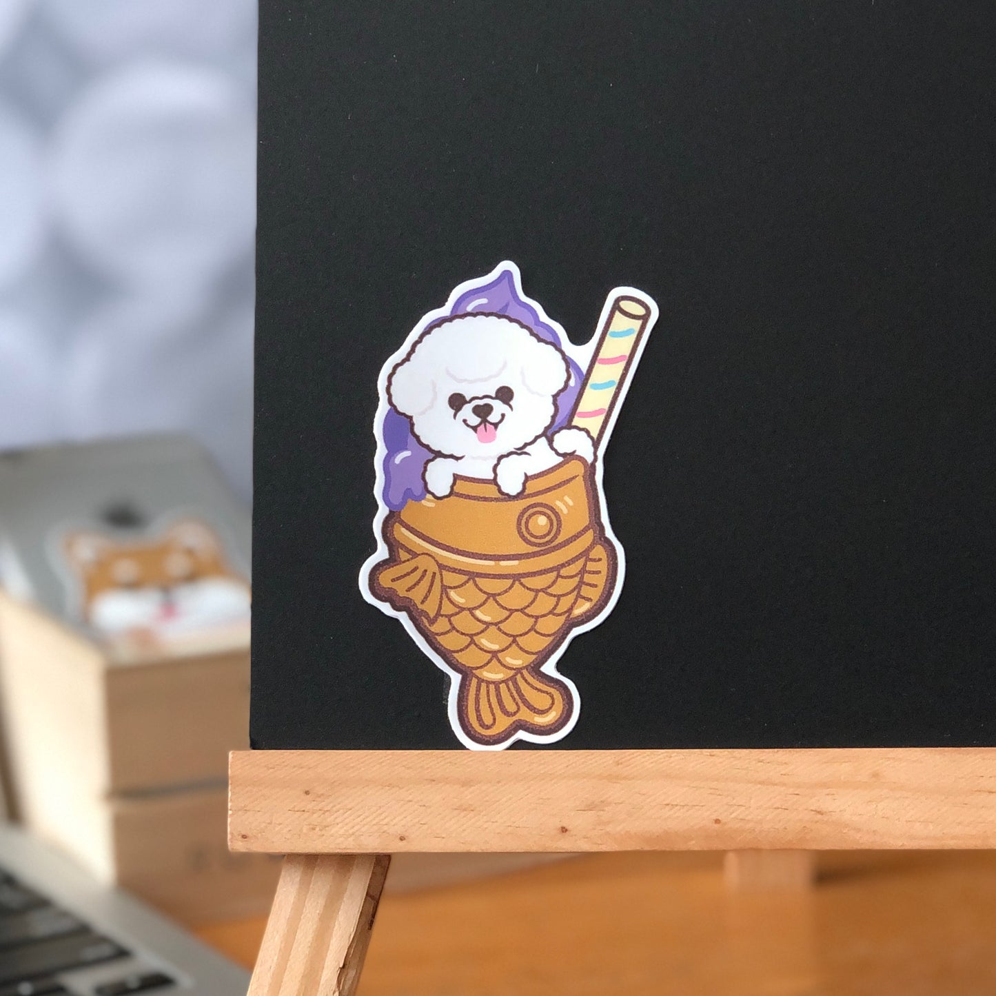 Bichon Stickers-Taiyaki Ice-cream 比熊犬貼紙-鯛魚雪糕