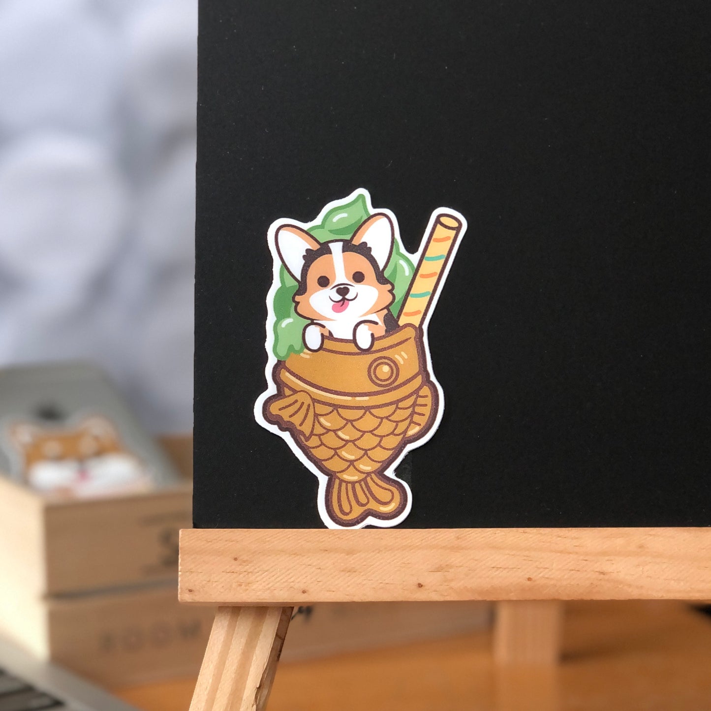 Corgi Stickers-Taiyaki Ice-cream 哥基貼紙-鯛魚雪糕