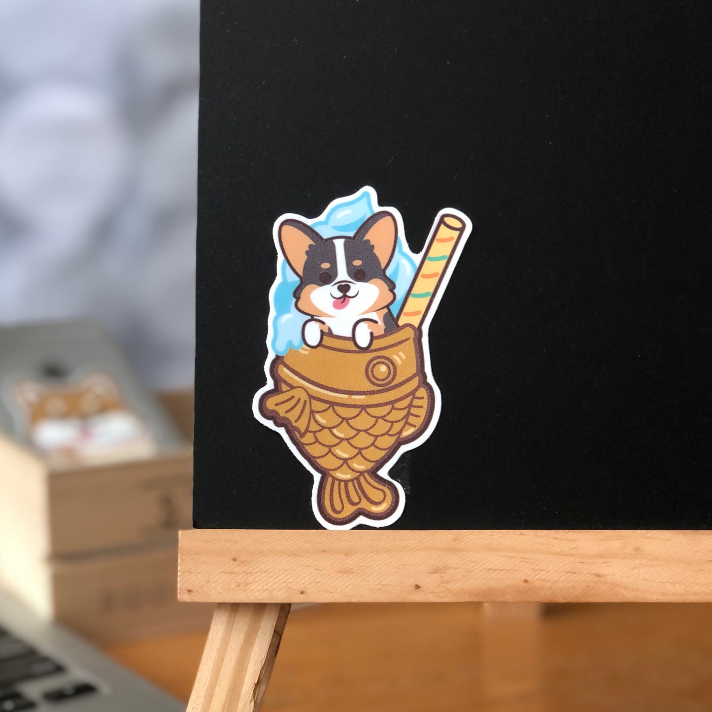 Corgi Stickers-Taiyaki Ice-cream 哥基貼紙-鯛魚雪糕