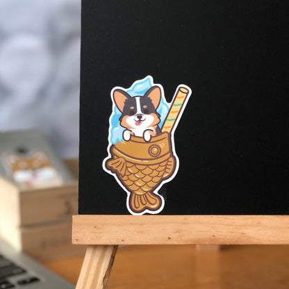 Corgi Stickers-Taiyaki Ice-cream 哥基貼紙-鯛魚雪糕