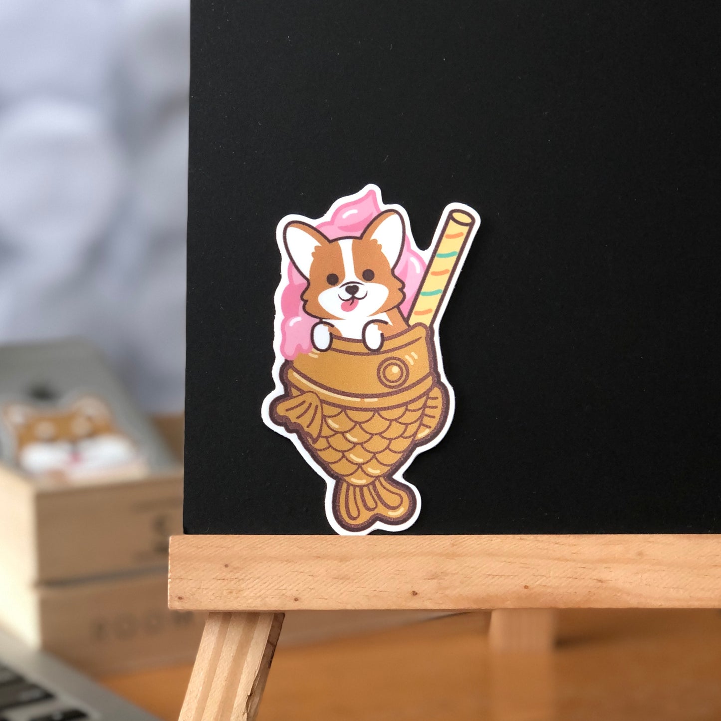Corgi Stickers-Taiyaki Ice-cream 哥基貼紙-鯛魚雪糕