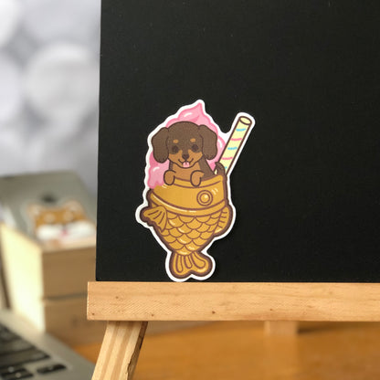 Dachshund Stickers-Taiyaki Ice-cream 臘腸狗貼紙-鯛魚雪糕