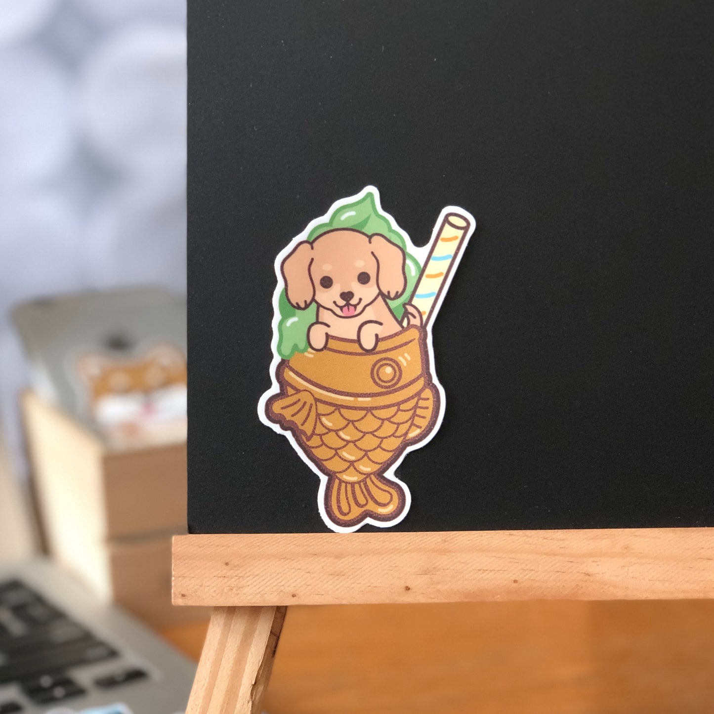 Dachshund Stickers-Taiyaki Ice-cream 臘腸狗貼紙-鯛魚雪糕