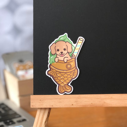 Dachshund Stickers-Taiyaki Ice-cream 臘腸狗貼紙-鯛魚雪糕