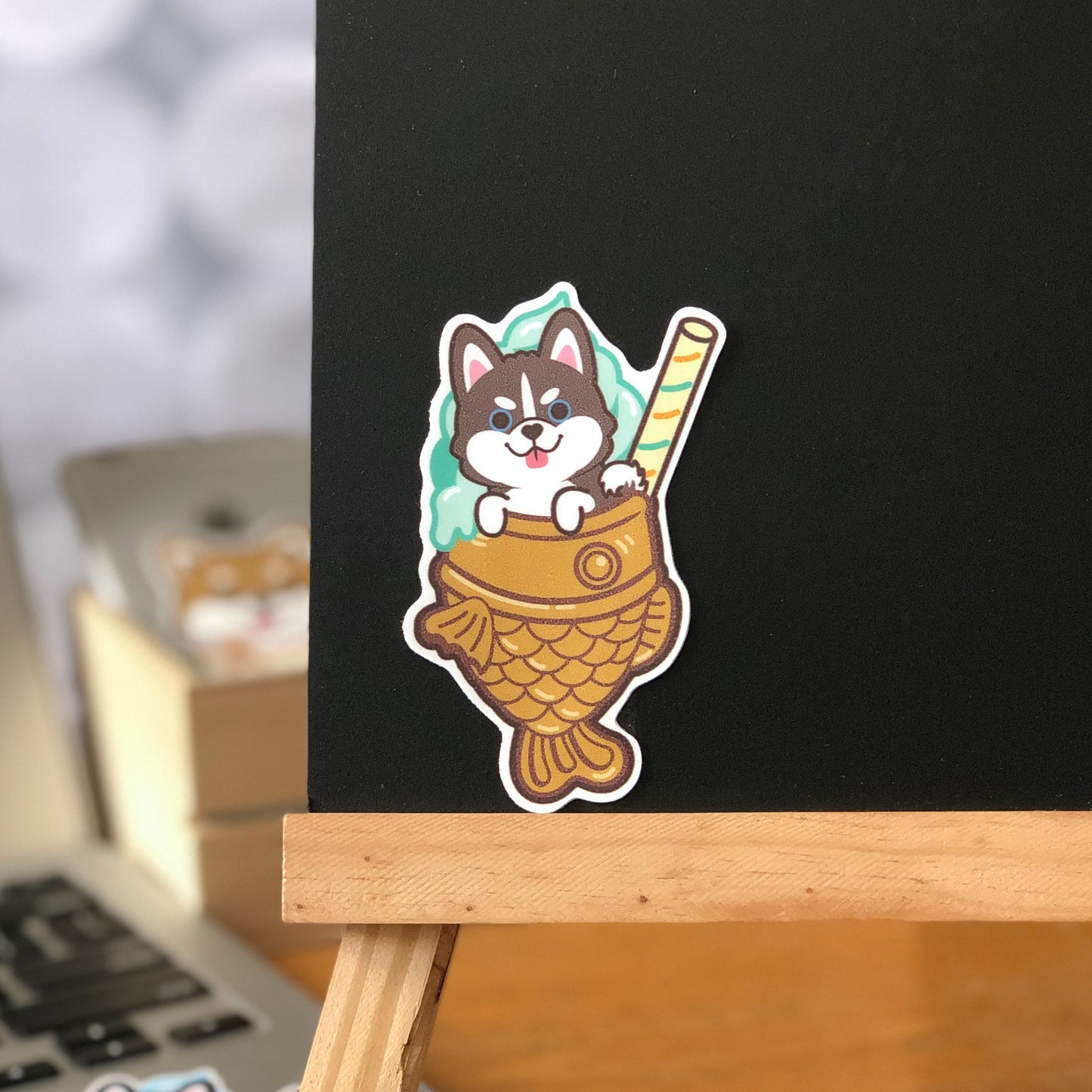 Husky Stickers-Taiyaki Ice-cream 雪橇狗貼紙-鯛魚雪糕