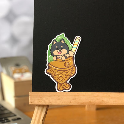 Pomeranian Stickers-Taiyaki Ice-cream 松鼠狗貼紙-鯛魚雪糕