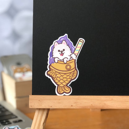 Pomeranian Stickers-Taiyaki Ice-cream 松鼠狗貼紙-鯛魚雪糕