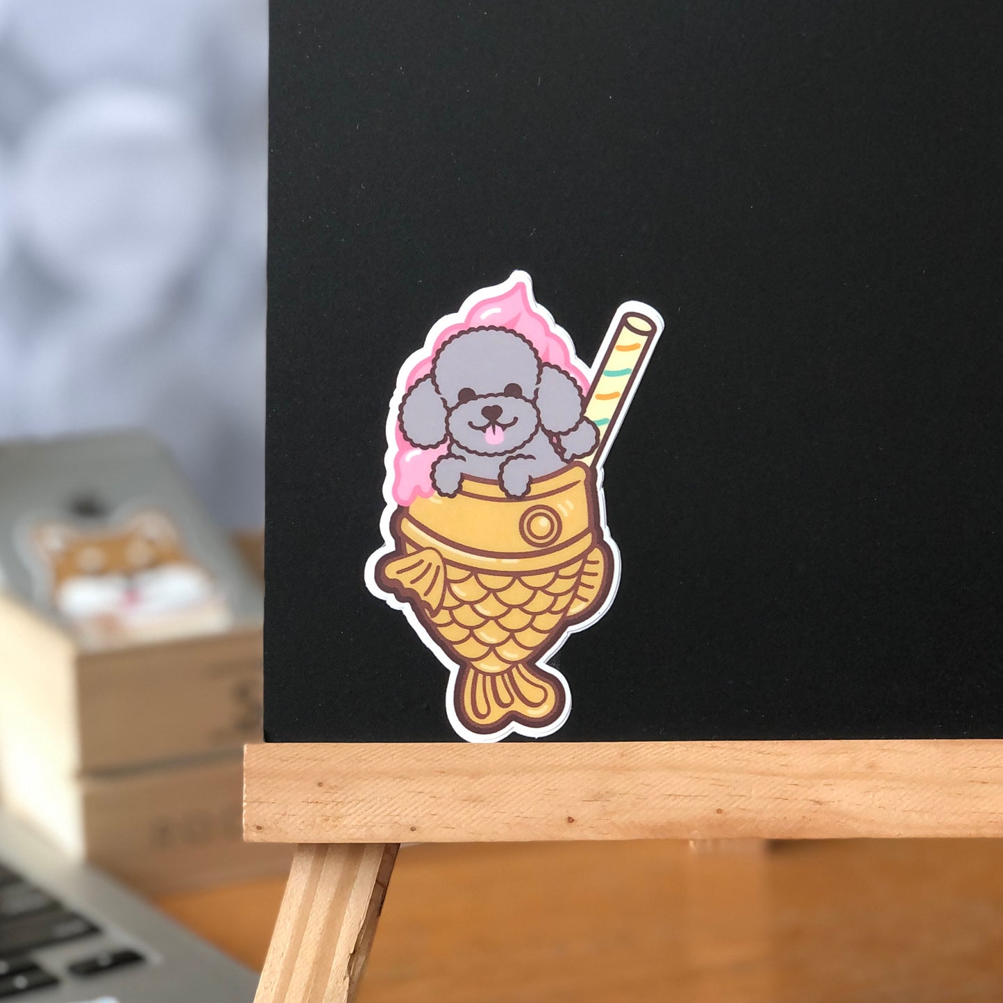 Poodle Stickers-Taiyaki Ice-cream 貴婦狗貼紙-鯛魚雪糕