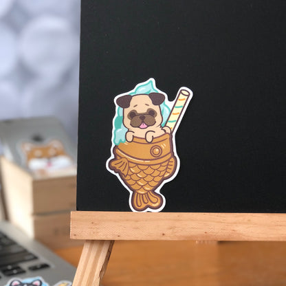 Pug Stickers-Taiyaki Ice-cream 八哥貼紙-鯛魚雪糕