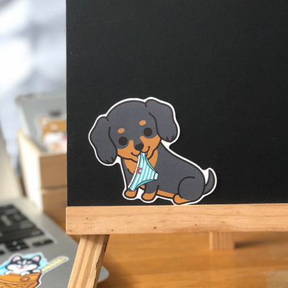 Dachshund Stickers-Panties 臘腸狗貼紙-偷底褲
