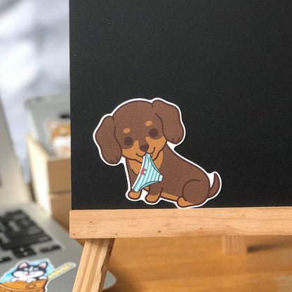 Dachshund Stickers-Panties 臘腸狗貼紙-偷底褲