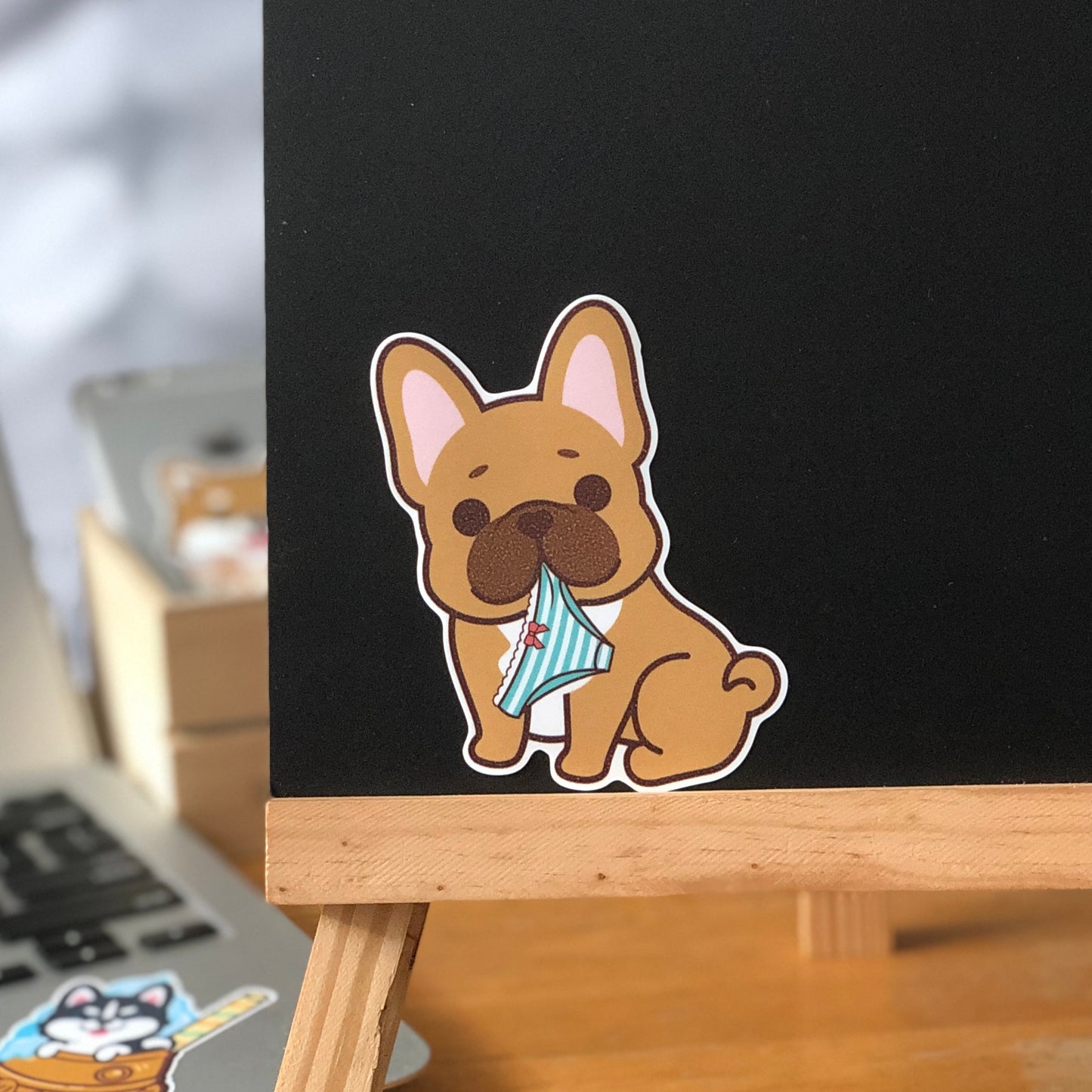 Frenchie Stickers-Panties 法鬥貼紙-偷底褲