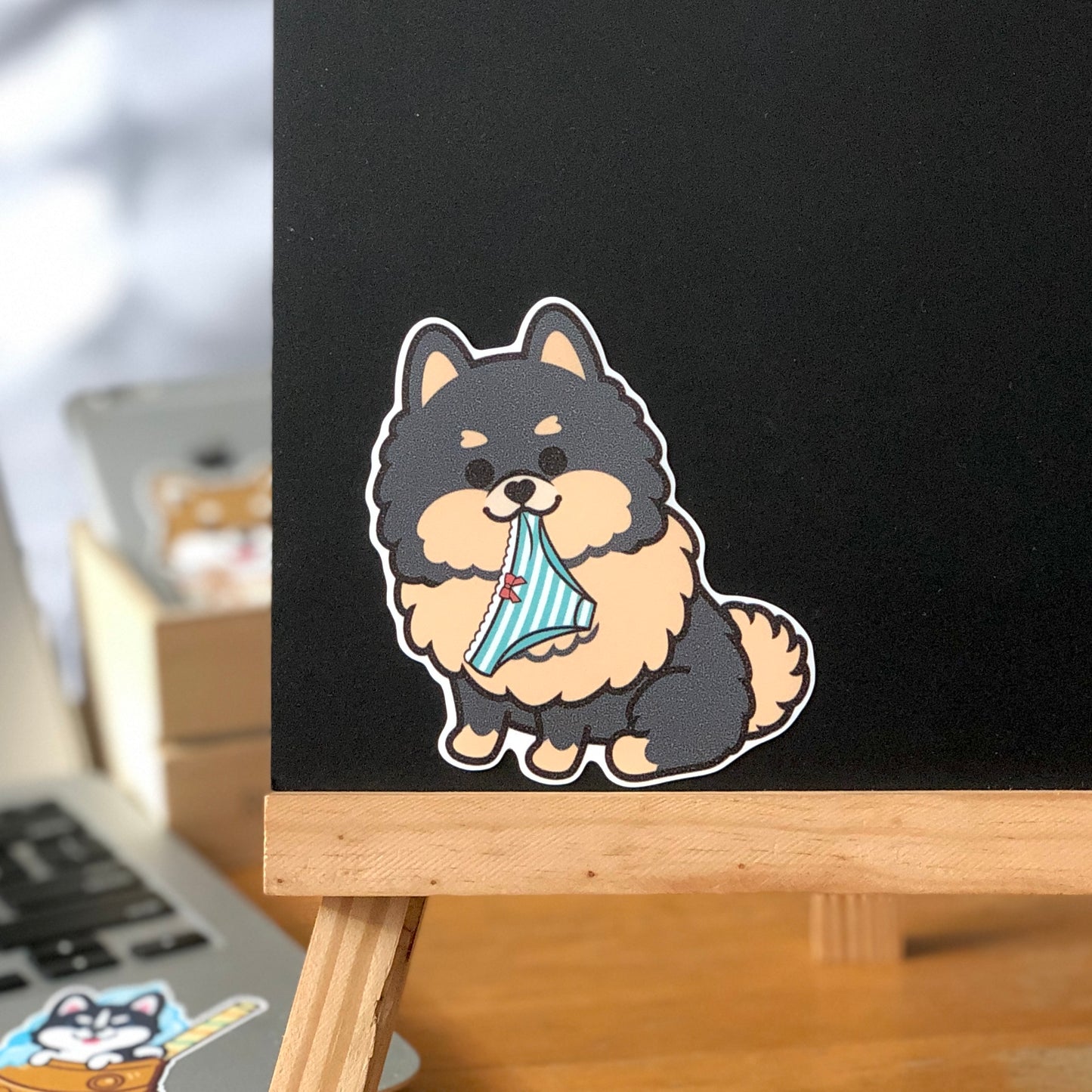 Pomeranian Stickers-Panties 松鼠狗貼紙-偷底褲