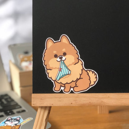 Pomeranian Stickers-Panties 松鼠狗貼紙-偷底褲