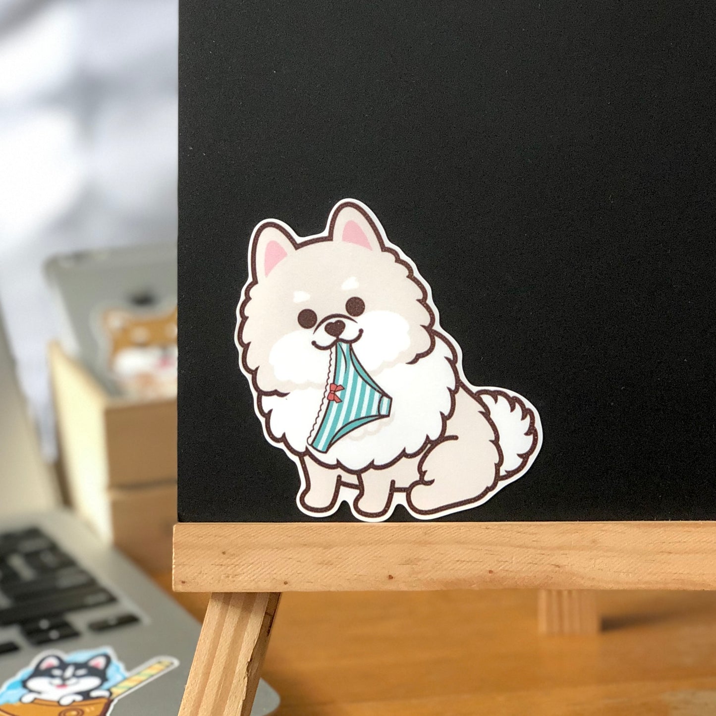Pomeranian Stickers-Panties 松鼠狗貼紙-偷底褲