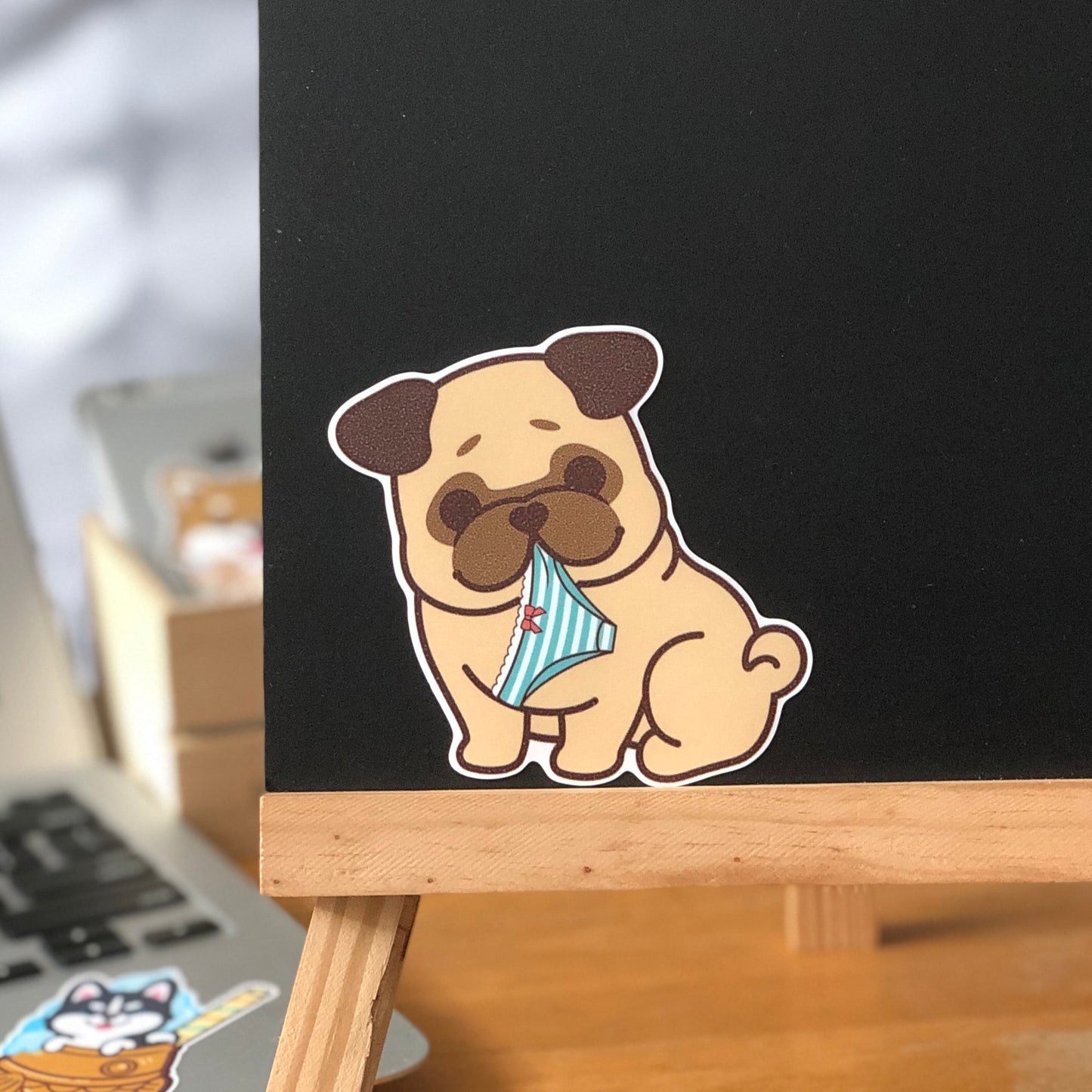 Pug Stickers-Panties 八哥貼紙-偷底褲