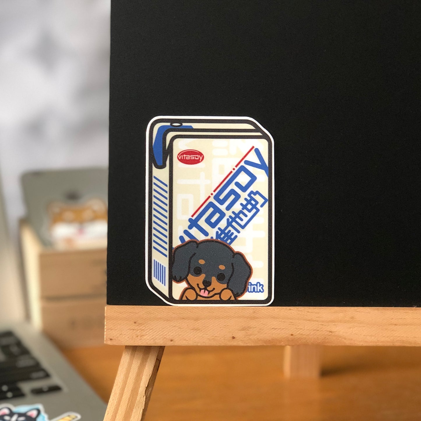 Dachshund Stickers-Vita Soya Milk 臘腸狗貼紙-維他奶