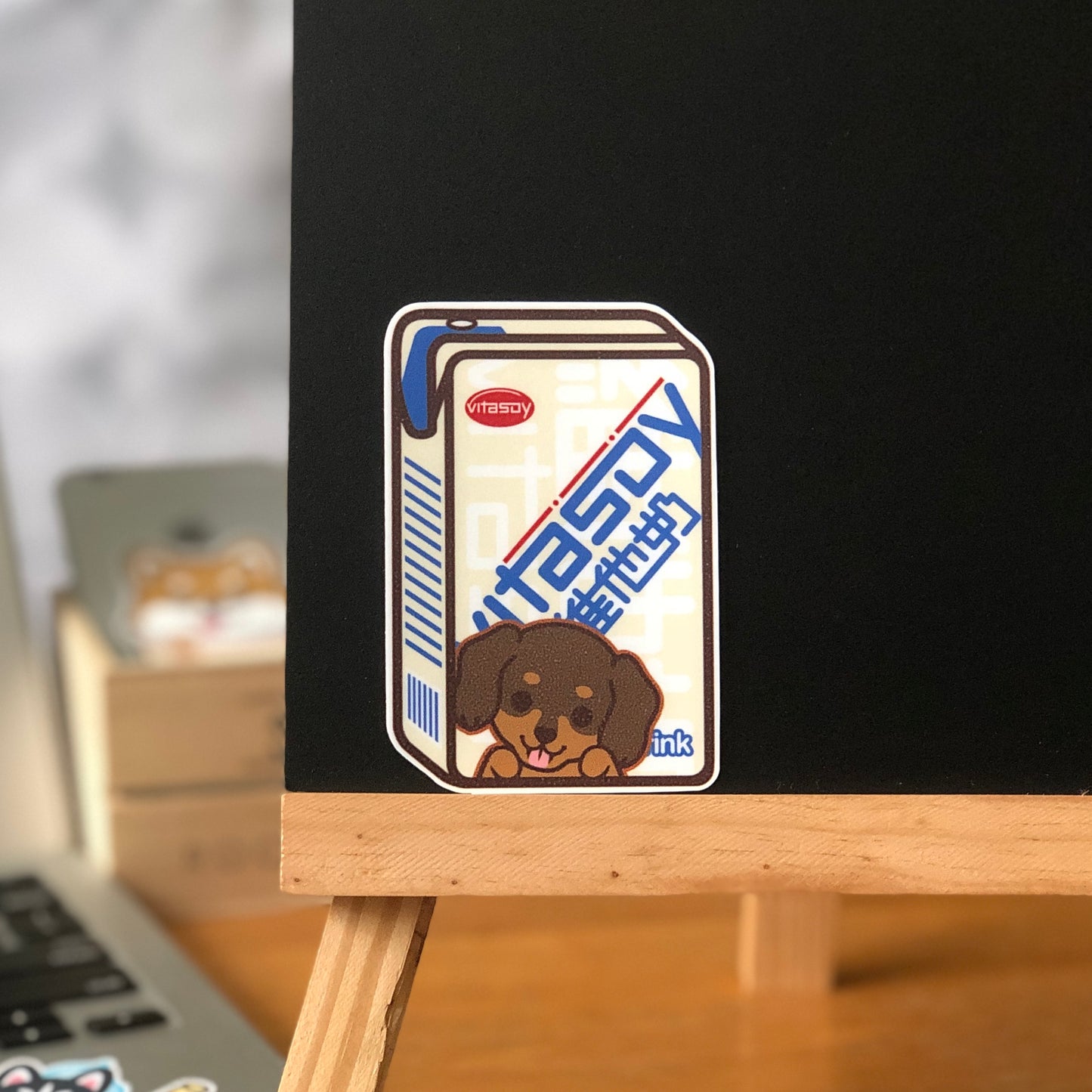 Dachshund Stickers-Vita Soya Milk 臘腸狗貼紙-維他奶