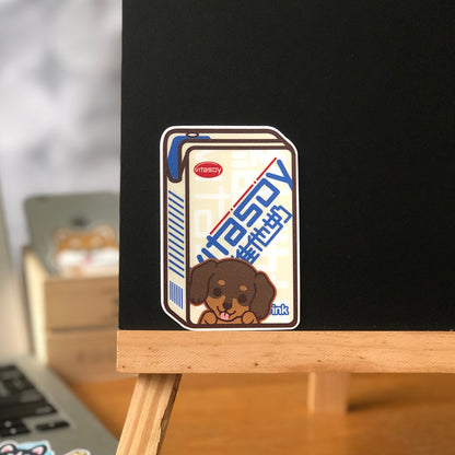 Dachshund Stickers-Vita Soya Milk 臘腸狗貼紙-維他奶