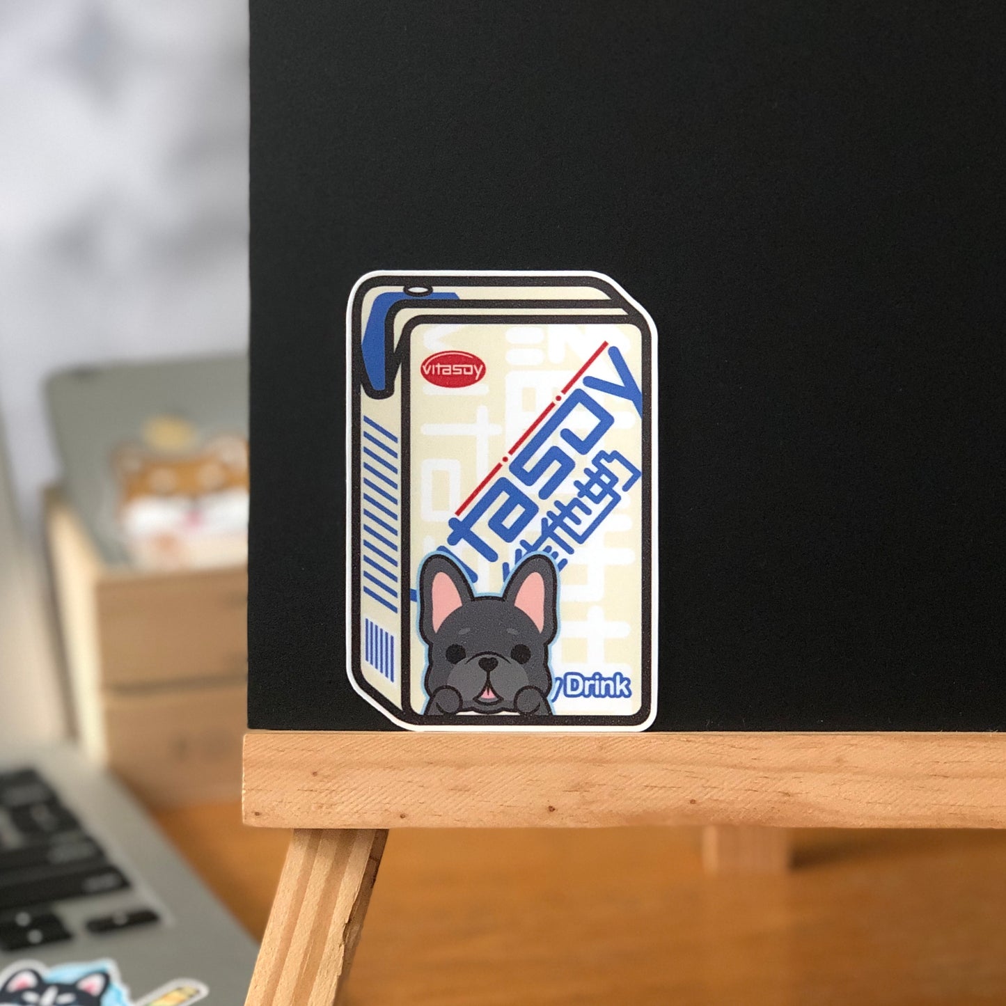 Frenchie Stickers-Vita Soya Milk 法鬥貼紙-維他奶