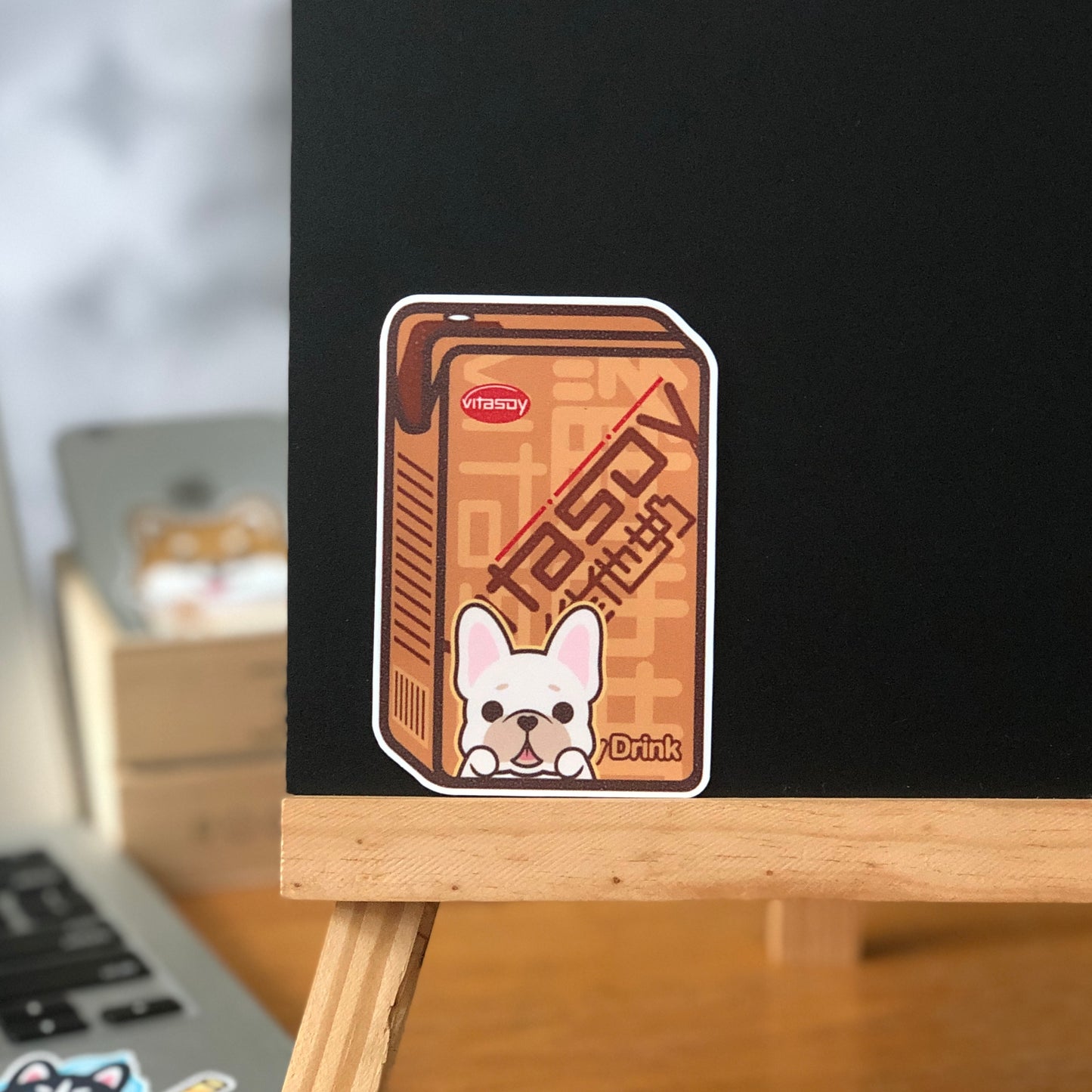 Frenchie Stickers-Vita Soya Milk 法鬥貼紙-維他奶