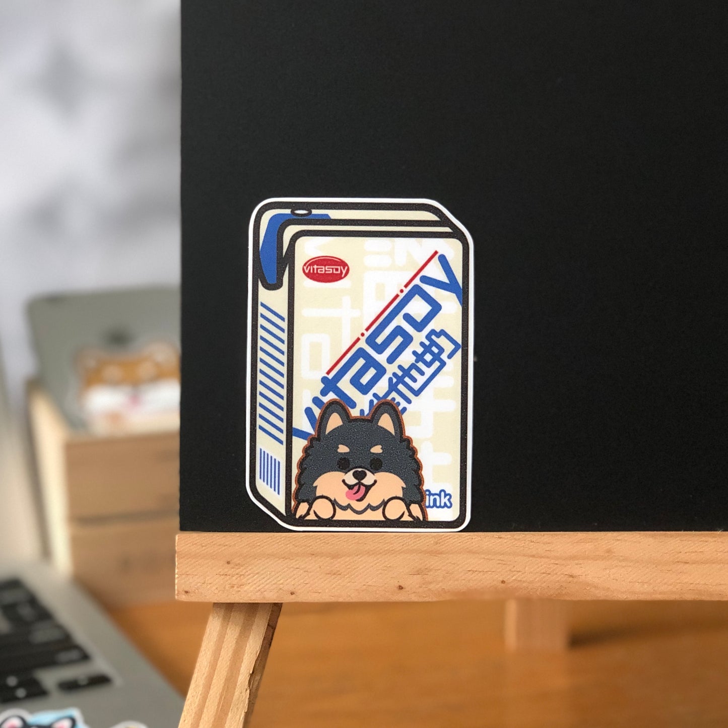 Pomeranian Stickers-Vita Soya Milk 松鼠狗貼紙-維他奶