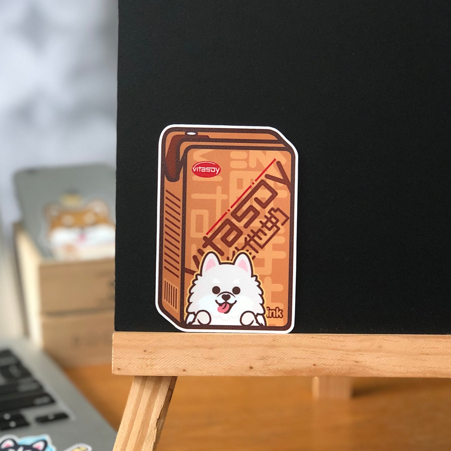 Pomeranian Stickers-Vita Soya Milk 松鼠狗貼紙-維他奶