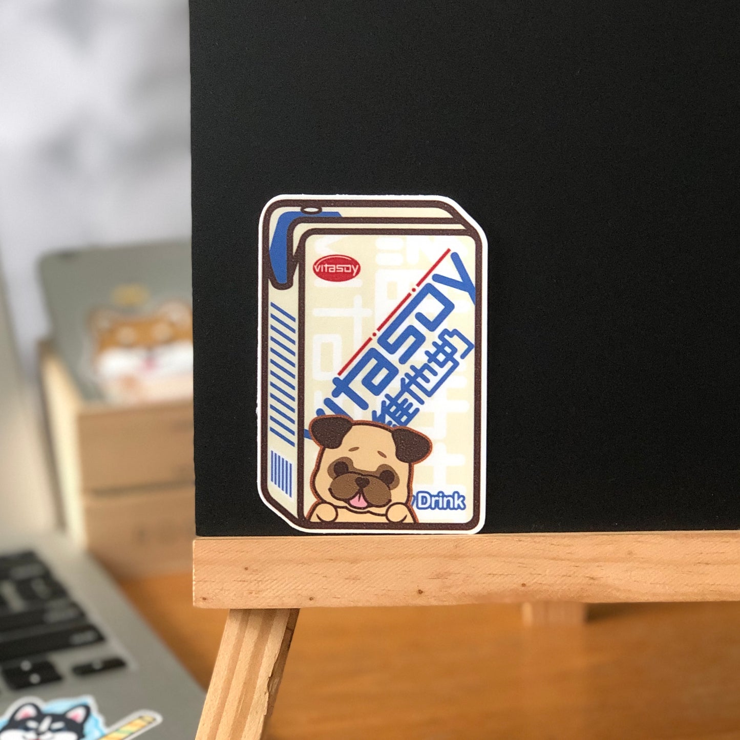Pug Stickers-Vita Soya Milk 八哥貼紙-維他奶